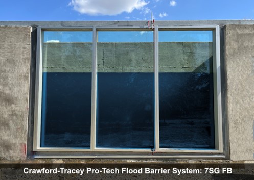 Flood barrier glazing system
