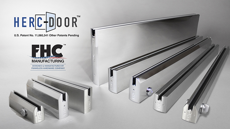 FHC's Herc-Door frameless door rail system for glass entrance systems