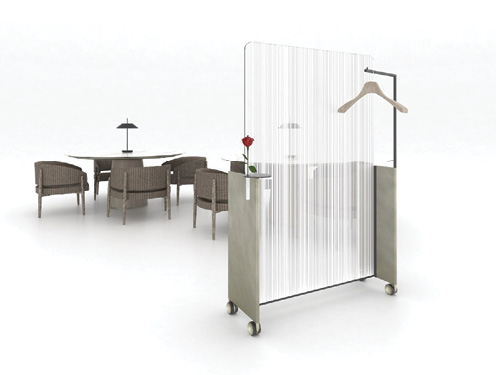 Convivium, a glass partition