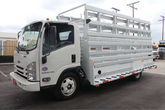 Weldco chassis-mounted racks with straight ledgeboards