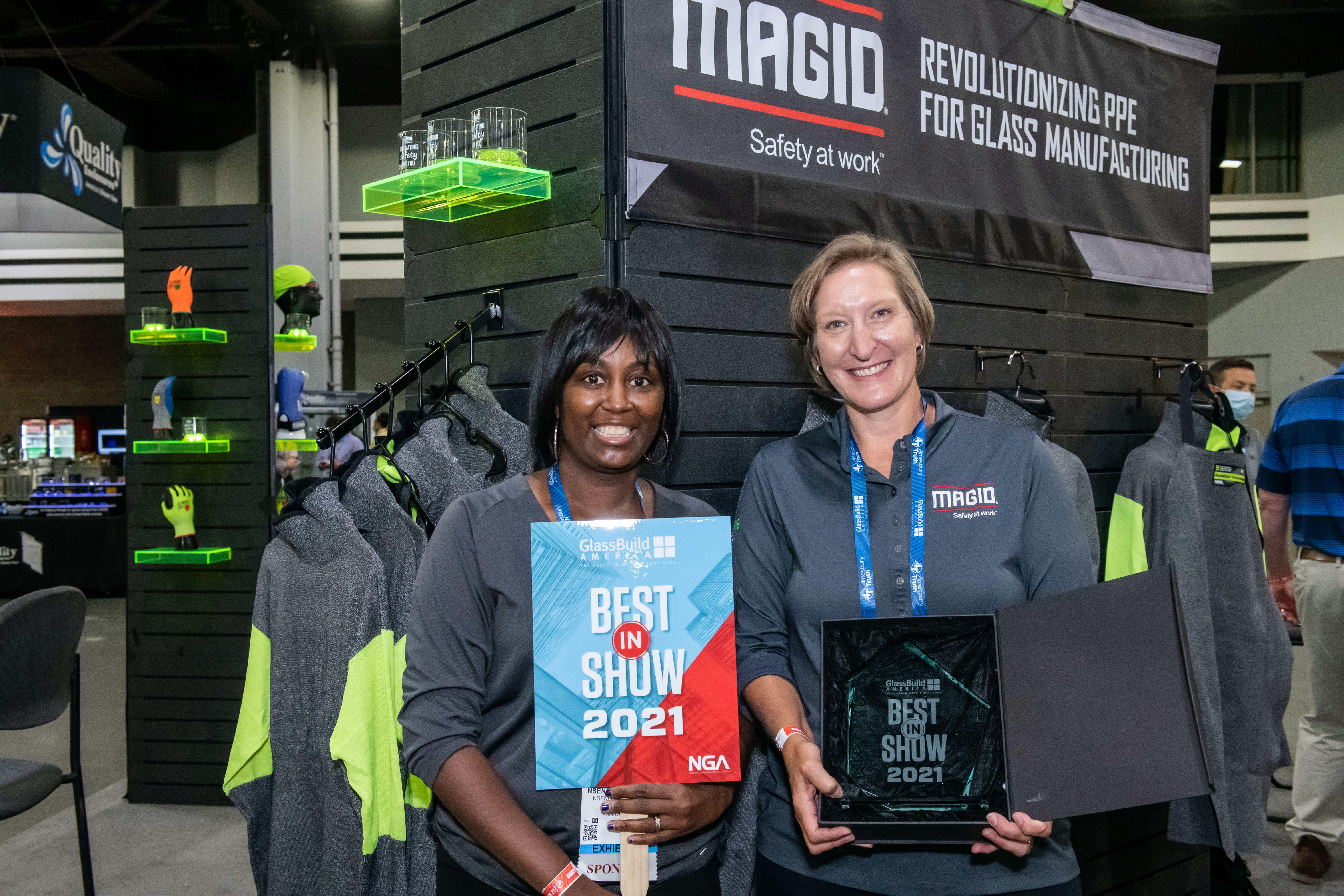 Magid receives the award for Best New Exhibitor booth at GlassBuild 2021
