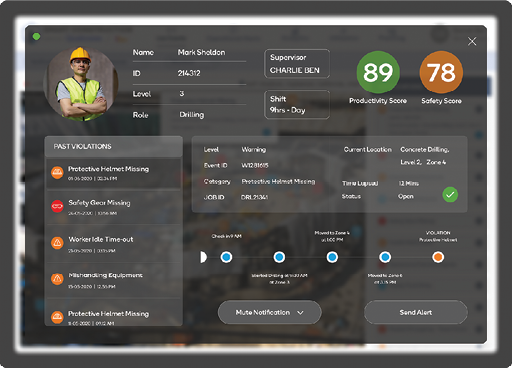 App screen for factory process management