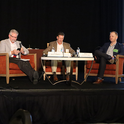 Ray Garries, president of Global Fenestration Advisors; Tim McGlinchy, Executive Vice President of Engineering and Research and Development at GED; Miles Barr, Chief Technology Officer at Ubiquitous Energy; and Chad Swier, Product Manager-Balances/Sliding Windows at AmesburyTruth