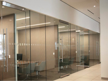 frameless interior glass office doors