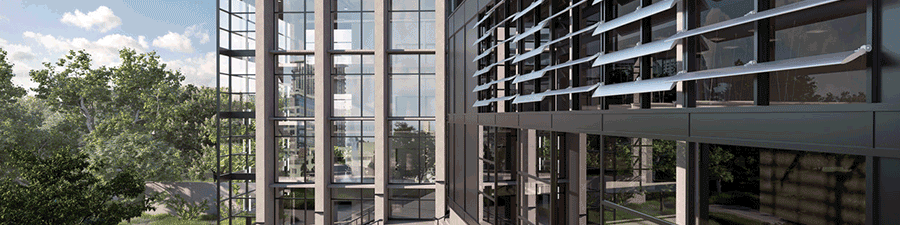 learn more about the 8010 series single blade adjustable sunshade from C.R. Laurence