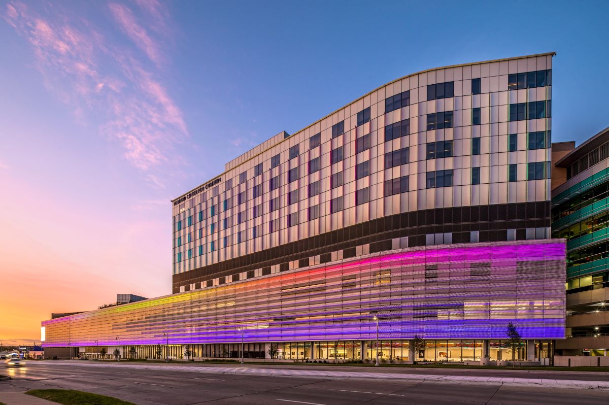 rainbow glass facade