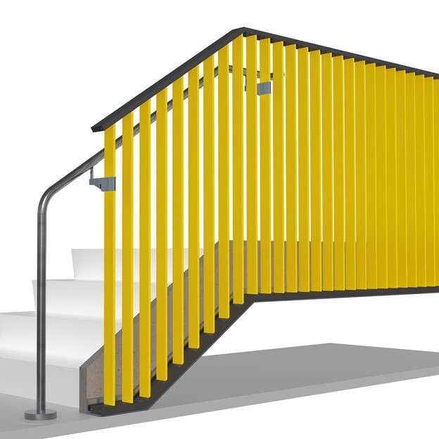 Rendering of the railing