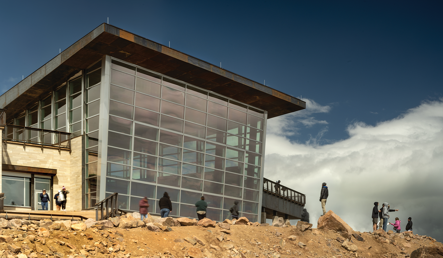 glass entrance at Pikes Peak visitor center