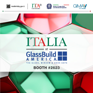 visit the italian pavilion in booth 2623 at glassbuild america