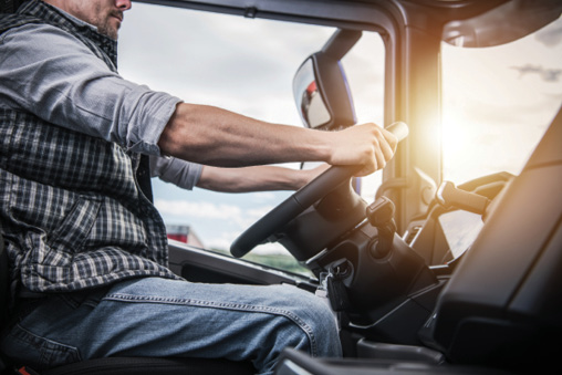 truckdriver in cab