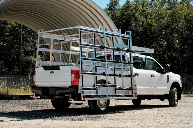 pickup truck with glass racks