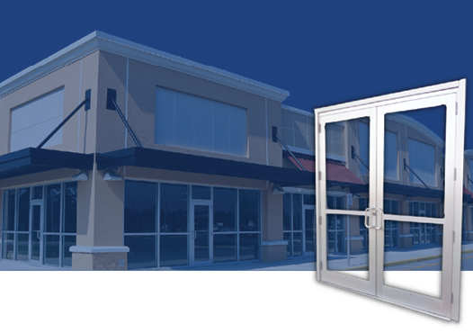 Aluminum storefront doors