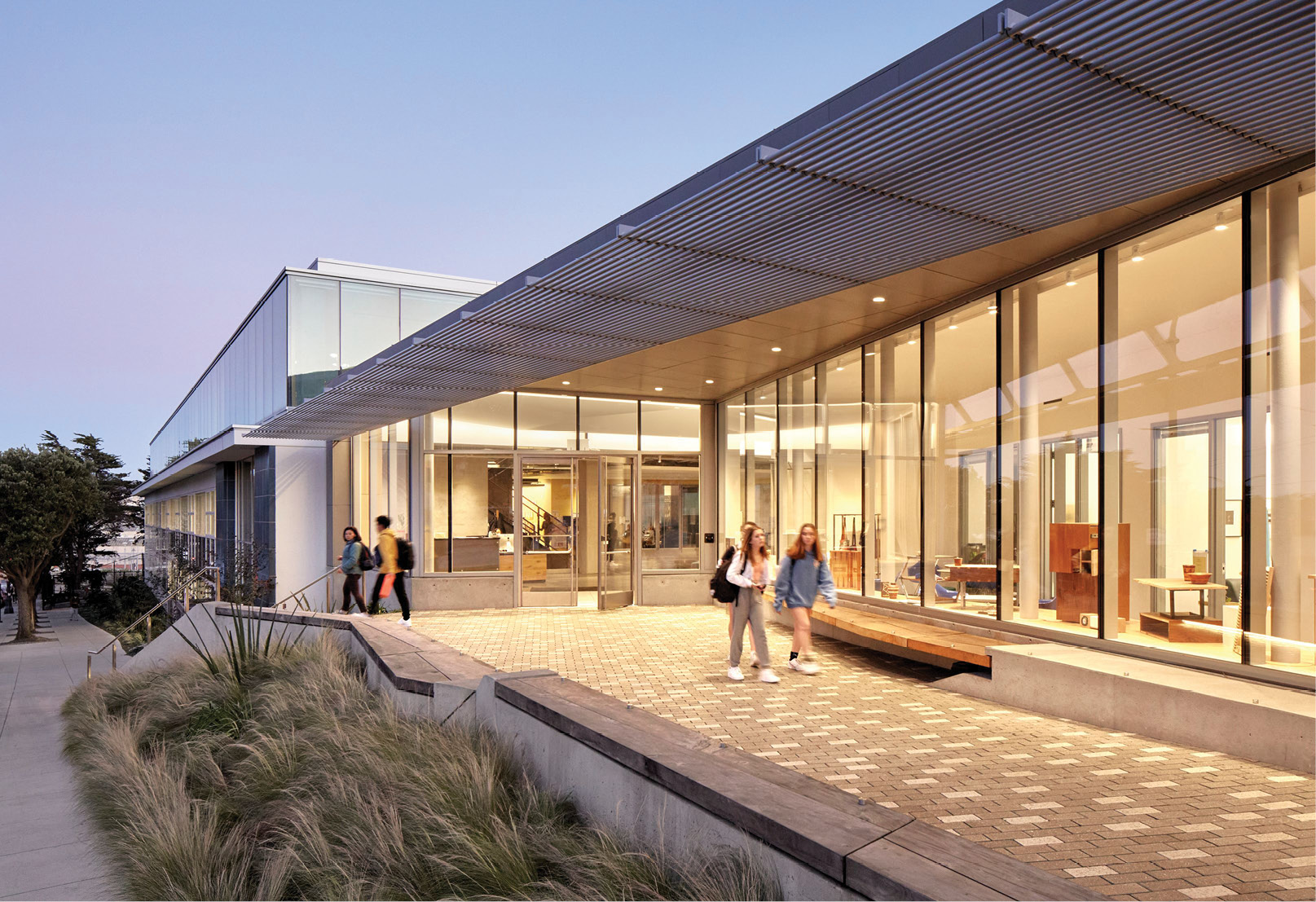 glass entrance of high school