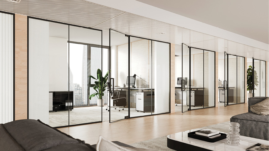Interior glass partition systems