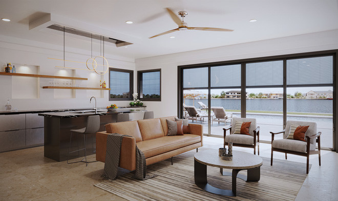 Large-format blinds between glass
