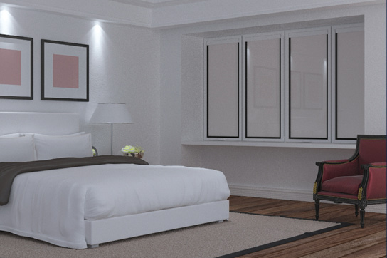between-the-glass automated micro-shade 