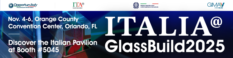 Discover the Italian Pavilion at GlassBuild America Booth 5045