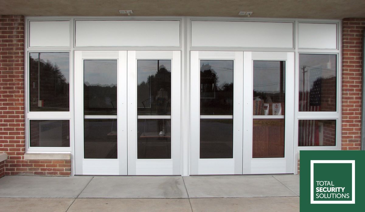 entrance with security glazing