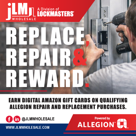 JLM Wholesale rewards you with qualifying Allegion repair and replacement purchases