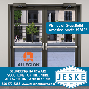 Visit Jeske Hardware at GlassBuild America booth 1811.