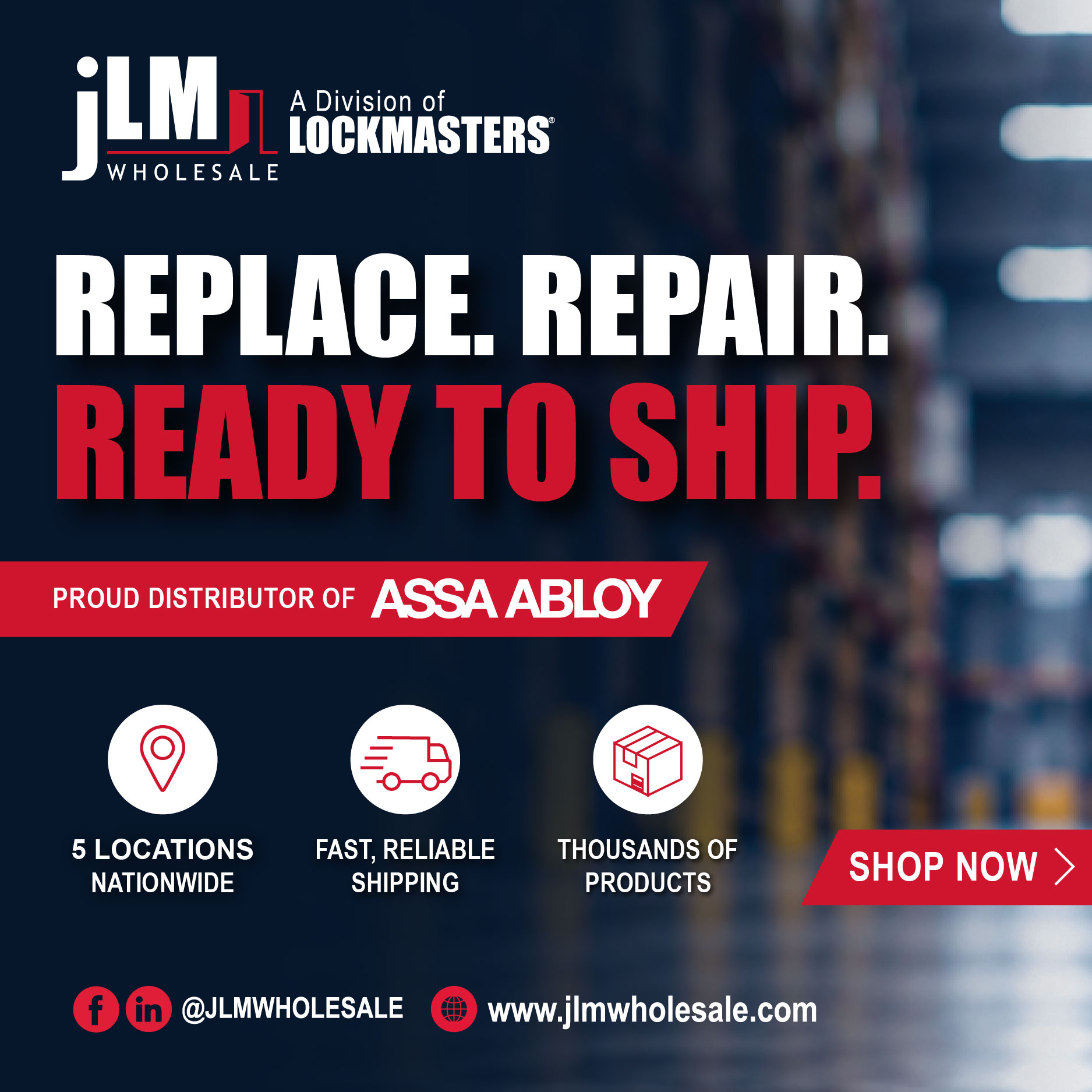 Replace and repair. JLM Wholesale is ready to ship. 