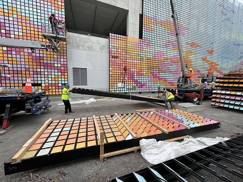 Facade of parking garage in Mountain View, California