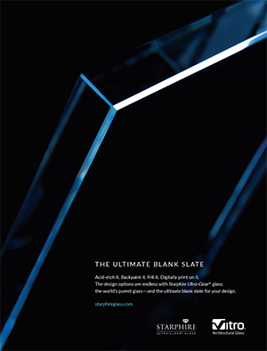 Vitro advertisement, glass edge