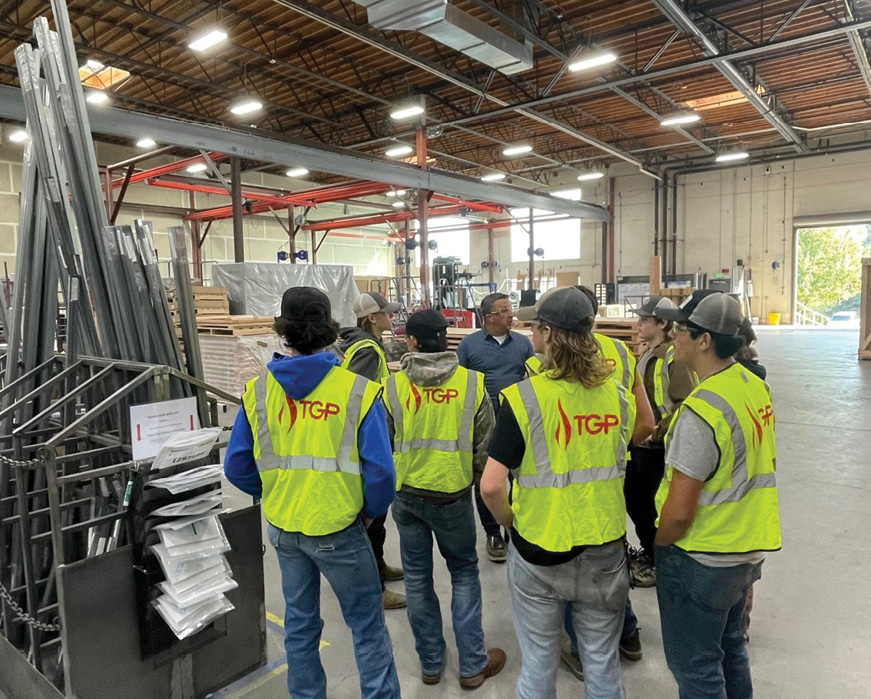 students tour manufacturing facility