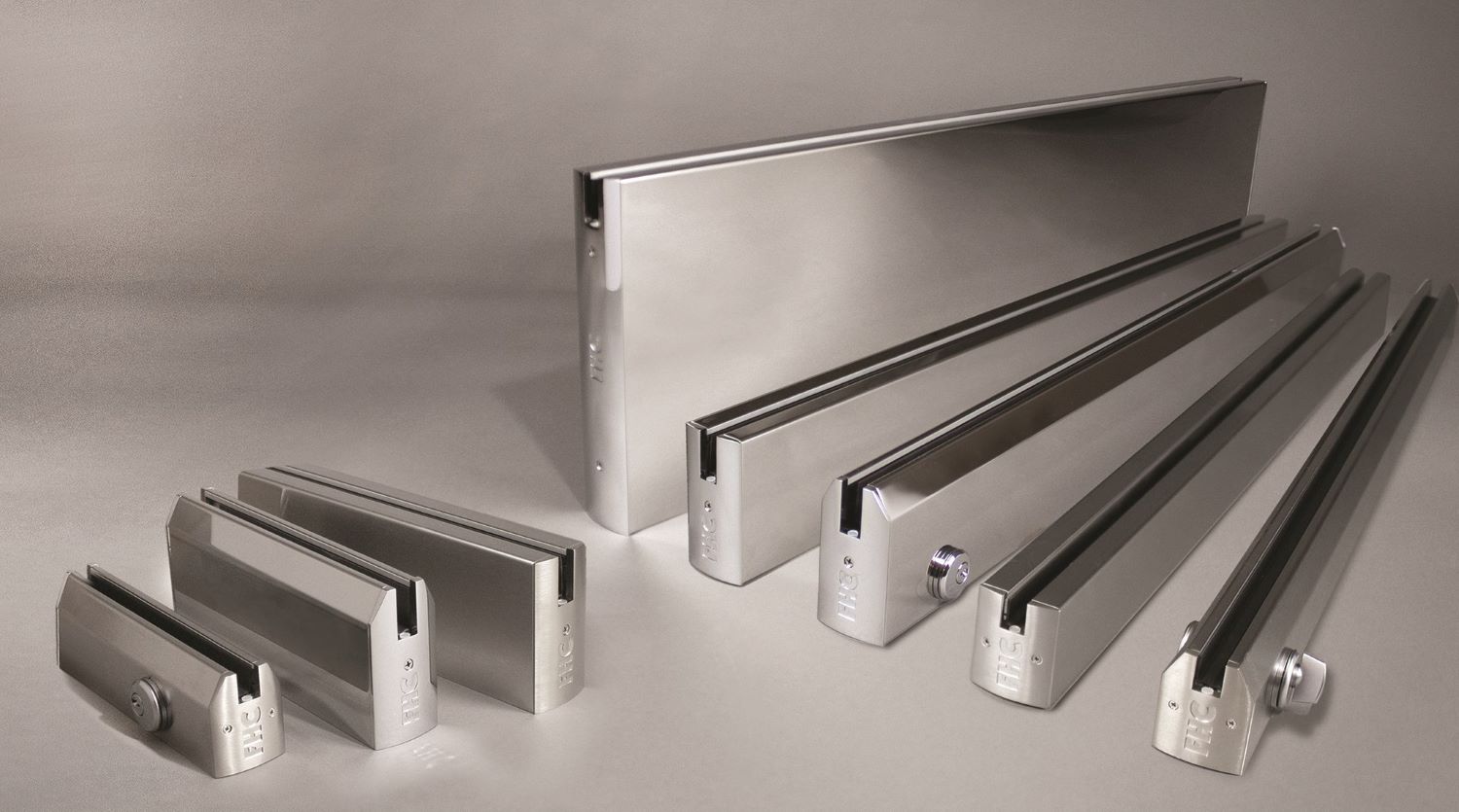 rail system for frameless glass doors