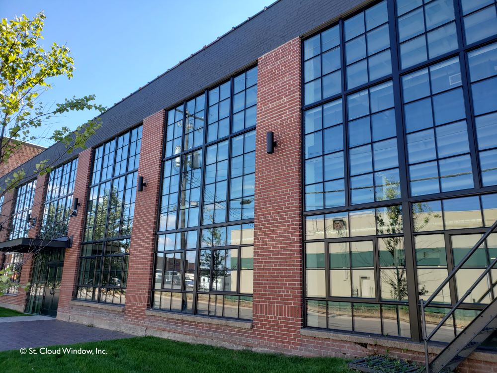 apartment building with new windows