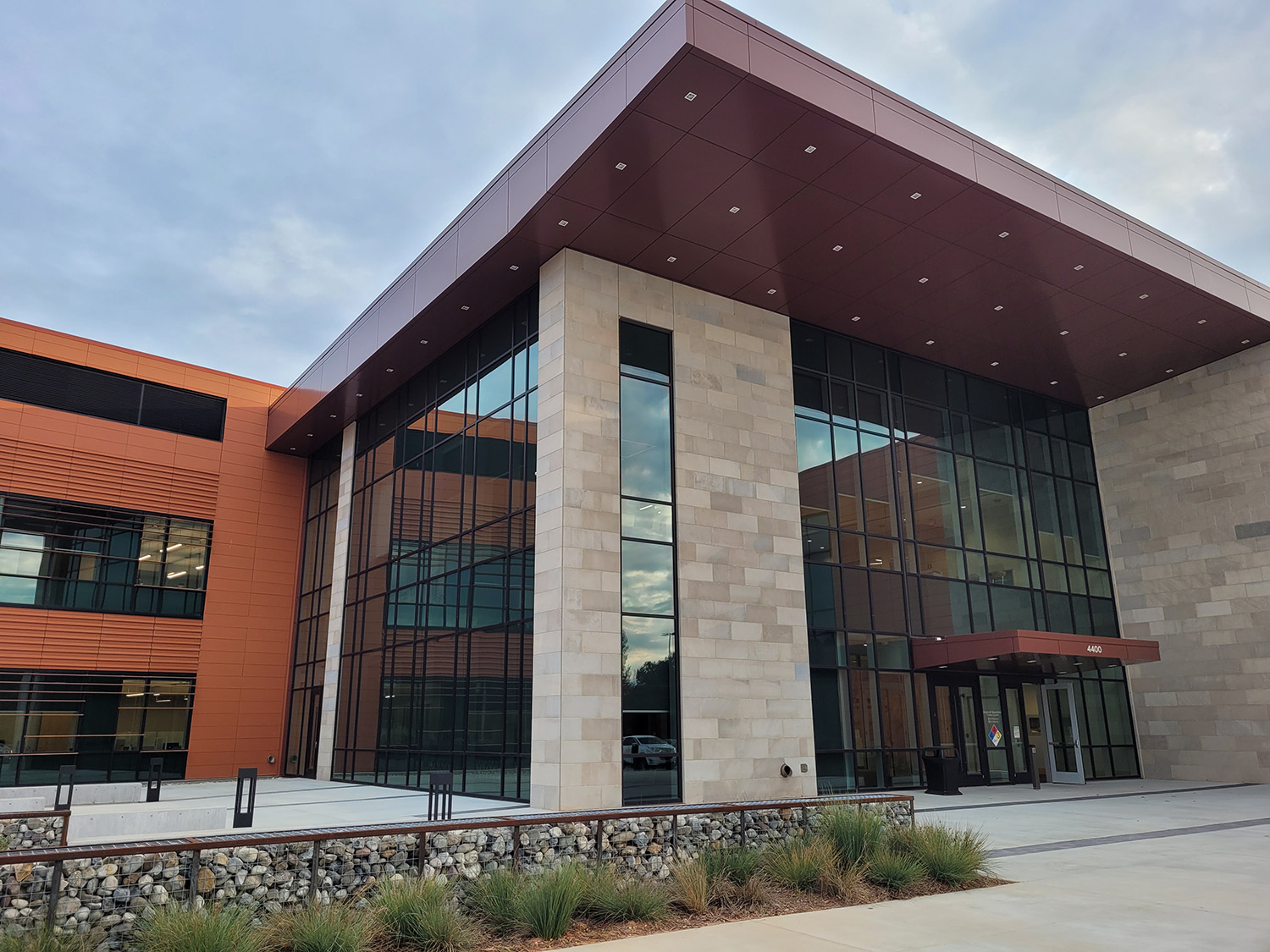 The new office building, NC Agricultural in Raleigh, North Carolina, features a sophisticated glass and metal façade, fabricated by Press Glass.