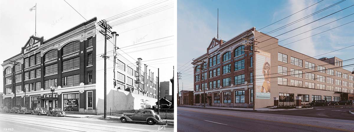 The Assembly, a multifamily building in Indianapolis, Indiana, enjoyed a former life as a The Old Ford Building, a car manufacturing plant. 