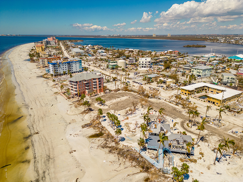 Destruction in Fort Myers after Hurricane Ian