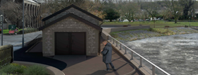 Rendering of the flood wall in Kendal