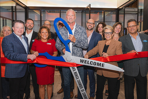 Company officials at the ribbon-cutting ceremony