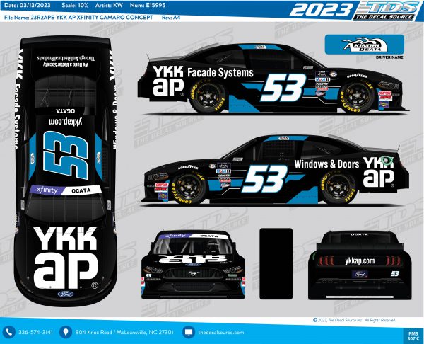 The official YKK AP America car for the Atlanta Motor Speedway.