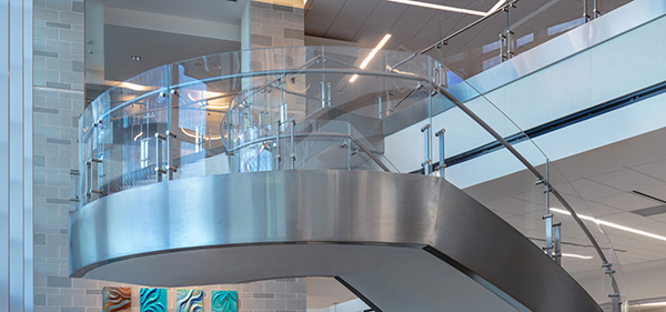 Glass staircase, Lee Health - Coconut Point