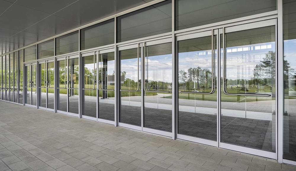 thermal storefront entrance system from the exterior