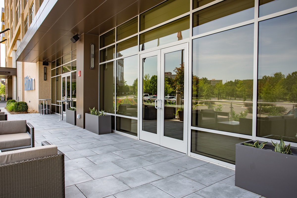 Tubelite's TerraPorte Doors at Cool The Hilton - Cool Springs in Franklin, Tennessee. Photo by Andi Whiskey. 