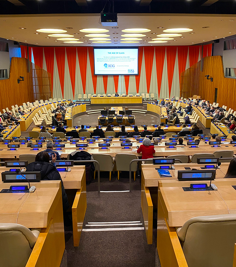 The floor of the UN at the International Year of Glass