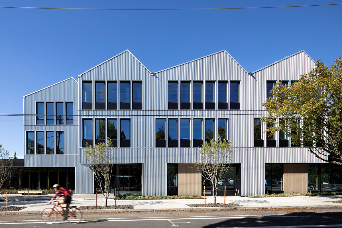 As Oregon’s first project to pursue LEED certification at the Platinum level, the Meyer Memorial Trust in the heart of Portland’s urban community combines investments in social equity and sustainability through building elements that include a saw-toothed photovoltaic (PV) roof, textured metal cladding and large, inviting windows fabricated with Solarban 67 glass by Vitro Architectural Glass.