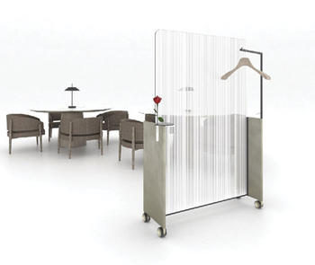 Convivium, a glass partition