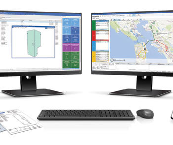 computer displaying glass job management system