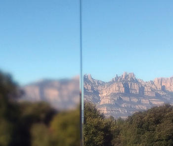 blurry view versus clear view through two pieces of glass