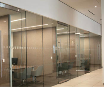 frameless interior glass office doors