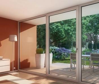French door wall system with view to garden