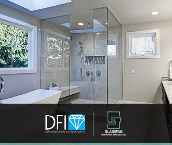 shower doors from Glassfab Tempering Services with the easy-to-clean benefits of Diamon-Fusion protective coating