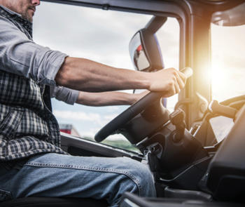 truckdriver in cab