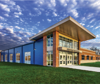 school building with security glazing