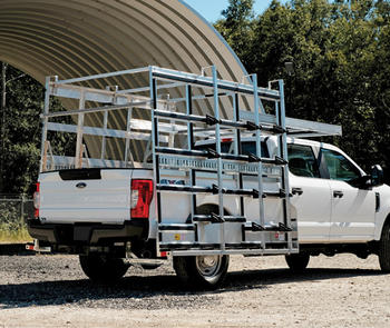 pickup truck with glass racks